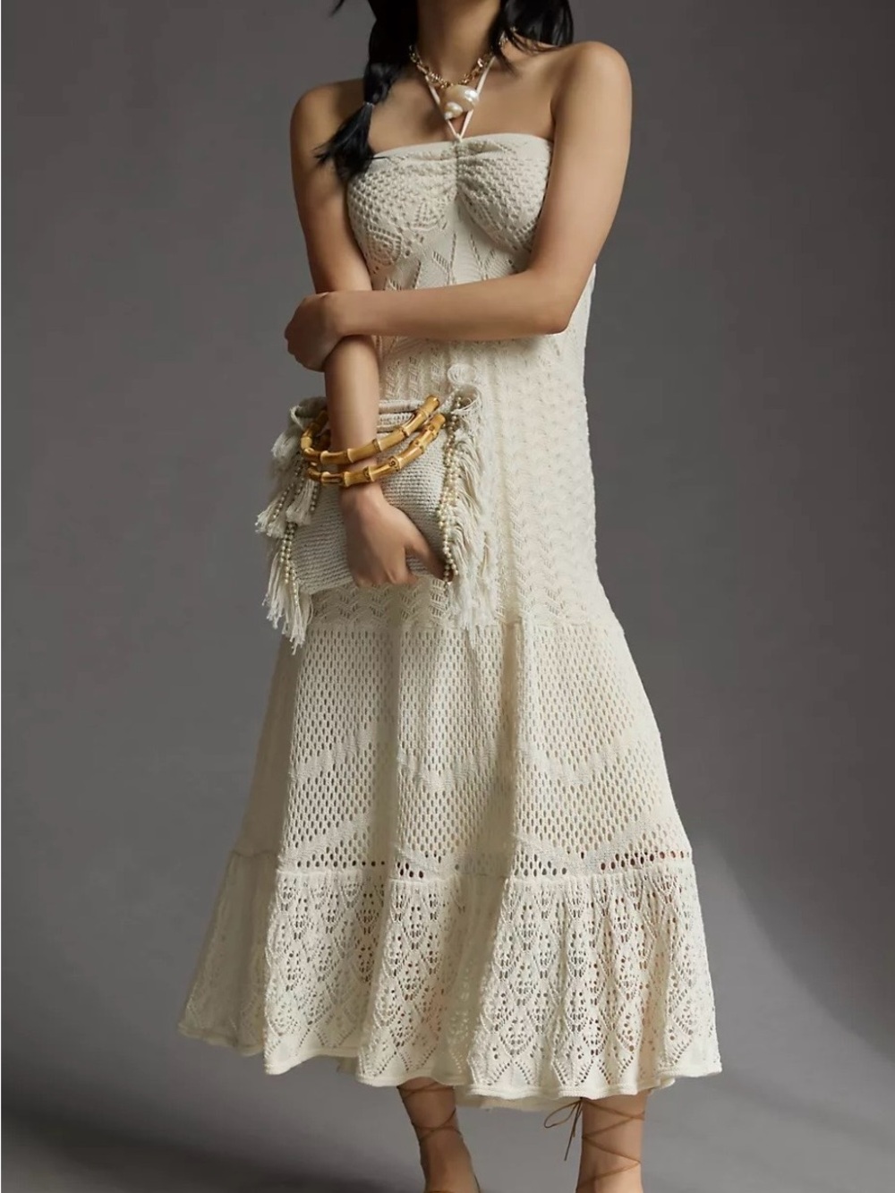 CLOSET CLOSING - Last Call! NWT - Anthropologie Strapless Crochet Maxi Dress in